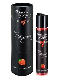 Массажное масло с ароматом клубники Huile de Massage Gourmande Fraise des Bois - 59 мл. - Plaisir Secret - купить с доставкой в Подольске