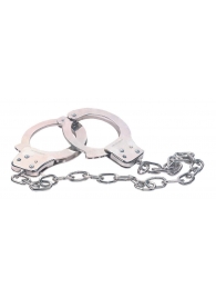 Наручники из металла с длинной цепочкой CHROME HANDCUFFS METAL HANDCUFFS W. KEY - NMC - купить с доставкой в Подольске