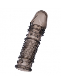 Дымчатая закрытая насадка ToyFa XLover с чешуйками и пупырышками - 13,5 см. - ToyFa - в Подольске купить с доставкой