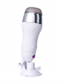 Мастурбатор-вагина в белой колбе с присоской и функцией нагрева - A-toys - в Подольске купить с доставкой