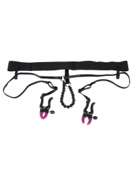 Трусики с зажимами для половых губ и бусинками для массажа промежности - Orion - купить с доставкой в Подольске