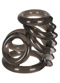 Дымчатая насадка на пенис и мошонку с гребнем Penis Hodenring - Orion - в Подольске купить с доставкой