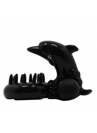 Чёрное эрекционное виброкольцо Sweet Ring с дельфинчиком - Baile - в Подольске купить с доставкой