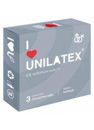 Презервативы с рёбрами Unilatex Ribbed - 3 шт. - Unilatex - купить с доставкой в Подольске