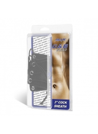 Чёрная утяжка на пенис со шнуровкой 100% PVC STRAP WITH METAL SNAP - BlueLine - в Подольске купить с доставкой