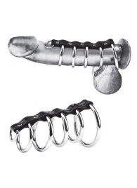 Хомут на пенис с 5 кольцами 5 Ring Gates Of Hell With Lead - BlueLine - купить с доставкой в Подольске