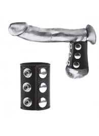 Утяжка на пенис на кнопочках 100% PVC STRAP WITH METAL SNAP - BlueLine - купить с доставкой в Подольске