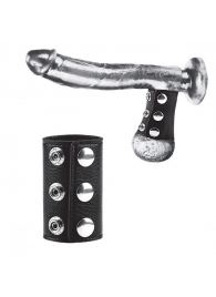 Чёрная утяжка на кнопках 100% PVC STRAP WITH METAL SNAP - BlueLine - купить с доставкой в Подольске