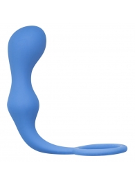 Синее эрекционное кольцо с анальной пробкой Double Pleasure Anal Plug - Lola Games - в Подольске купить с доставкой