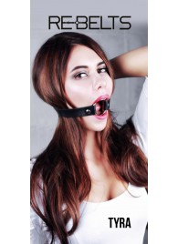 Чёрный кожаный чокер-кляп Tyra Black - Rebelts - купить с доставкой в Подольске