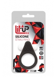 Чёрное эрекционное кольцо LIT-UP SILICONE STIMU RING 1 BLACK - Dream Toys - в Подольске купить с доставкой