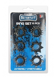 Набор из 6 дымчатых эрекционных колец MENZSTUFF 6PC STRECHEABLE RING SET - Dream Toys - в Подольске купить с доставкой
