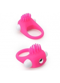 Розовое эрекционное кольцо с щеточкой LIT-UP SILICONE STIMU RING 5 - Dream Toys - в Подольске купить с доставкой