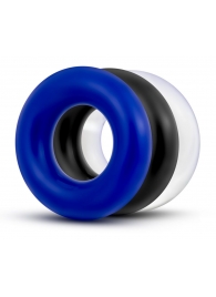 Набор из 3 разноцветных колец Stay Hard Donut Rings - Blush Novelties - в Подольске купить с доставкой