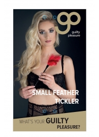Пластиковая метелочка с красными пёрышками Small Feather Tickler - 32 см. - Blush Novelties - купить с доставкой в Подольске