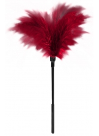 Пластиковая метелочка с красными пёрышками Small Feather Tickler - 32 см. - Blush Novelties - купить с доставкой в Подольске