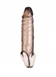 Дымчатая фаллическая насадка с подхватом и закрытой головкой - 16,2 см. - ToyFa - в Подольске купить с доставкой