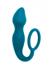 Бирюзовое эрекционное кольцо Sensation с анальным стимулятором - Lola Games - в Подольске купить с доставкой