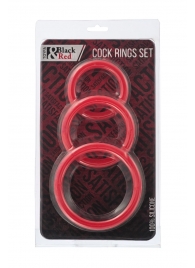 Набор из 3 красных эрекционных колец различного диаметра - ToyFa - в Подольске купить с доставкой