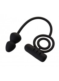 Чёрное эрекционное кольцо с вибропулькой и анальным хвостом - Erotist Adult Toys - в Подольске купить с доставкой