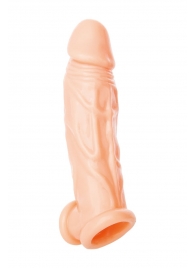 Телесная насадка на пенис с фиксацией мошонки - 18,5 см. - ToyFa - в Подольске купить с доставкой