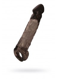 Чёрная насадка на пенис Tс подхватом - 19,5 см. - ToyFa - в Подольске купить с доставкой