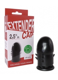 Чёрный латексный удлинитель пениса 2.5 in с шипиками - Sitabella - в Подольске купить с доставкой