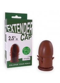 Коричневый латексный удлинитель пениса 2.5 in с шипиками - Sitabella - в Подольске купить с доставкой