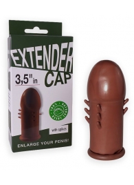 Коричневый латексный удлинитель пениса 3.5 in с шипиками - Sitabella - в Подольске купить с доставкой