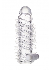 Насадка на пенис TOYFA A-Toys с вибропулей и шипами - 13,4 см. - A-toys - в Подольске купить с доставкой