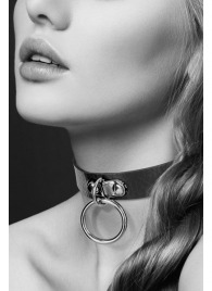 Узенький ошейник из полиуретана с кольцом - Bijoux Pour Toi - купить с доставкой в Подольске