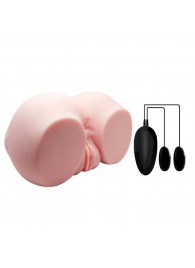 Телесный мастурбатор с двумя любовными тоннелями и вибрацией - Baile - в Подольске купить с доставкой