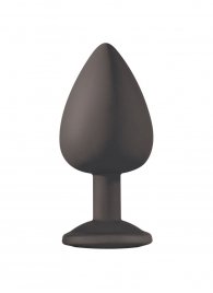 Чёрная анальная пробка Emotions Cutie Large с желтым кристаллом - 10 см. - Lola Games - купить с доставкой в Подольске