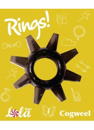 Чёрное эрекционное кольцо Rings Cogweel - Lola Games - в Подольске купить с доставкой