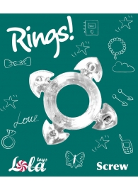 Прозрачное эрекционное кольцо Rings Screw - Lola Games - в Подольске купить с доставкой
