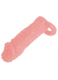 Фаллическая насадка с точками и подхватом мошонки - 13 см. - Baile - в Подольске купить с доставкой