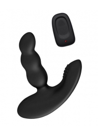 Черный силиконовый стимулятор простаты Levett Nitoc с пультом ДУ - Levett - в Подольске купить с доставкой