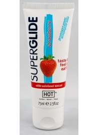 Гель на водной основе с ароматом клубники - 75 мл. - HOT - купить с доставкой в Подольске