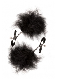 Зажимы для сосков с пухом FEATHERED NIPPLE CLAMPS - Blush Novelties - купить с доставкой в Подольске