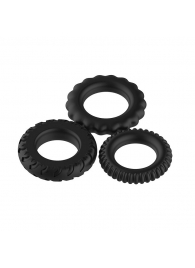 Набор из 3 рельефных эрекционных колец Sex Expert - Sex Expert - в Подольске купить с доставкой