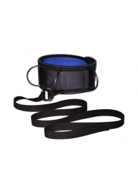 Чёрно-синий неопреновый ошейник с поводком - Sitabella - купить с доставкой в Подольске