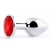 Серебристая анальная пробка с красным стразом - 7,2 см. - Anal Jewelry Plug - купить с доставкой в Подольске