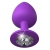 Фиолетовая анальная пробка со стразом Her Little Gem Large Plug - 9,5 см. - Pipedream - купить с доставкой в Подольске