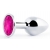 Серебристая анальная пробка с малиновым кристаллом - 7,2 см. - Anal Jewelry Plug - купить с доставкой в Подольске