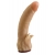 Телесная гелевая насадка-фаллос с клиторальными лепестками - 18,5 см. - LOVETOY (А-Полимер) - купить с доставкой в Подольске