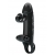 Черная вибронасадка на пенис с подхватом мошонки - 20 см. - Baile - в Подольске купить с доставкой