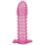 Гелевая розовая насадка с шипами - 12 см. - Toyfa Basic - в Подольске купить с доставкой