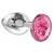 Малая серебристая анальная пробка Diamond Pink Sparkle Small с розовым кристаллом - 7 см. - Lola Games - купить с доставкой в Подольске