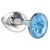 Малая серебристая анальная пробка Diamond Light blue Sparkle Small с голубым кристаллом - 7 см. - Lola Games - купить с доставкой в Подольске