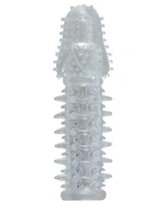 Прозрачная насадка с шишечками и шипами - 13,5 см. - Toyfa Basic - в Подольске купить с доставкой